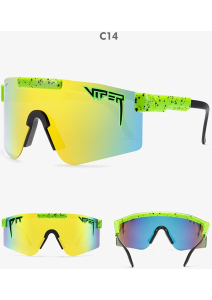 Güneş Gözlüğü Bisiklet Gözlük UV400 Polarize Pit Viper Erkekler ve Kadınlar Için Açık Güneş Gözlüğü C14 (Yurt Dışından)