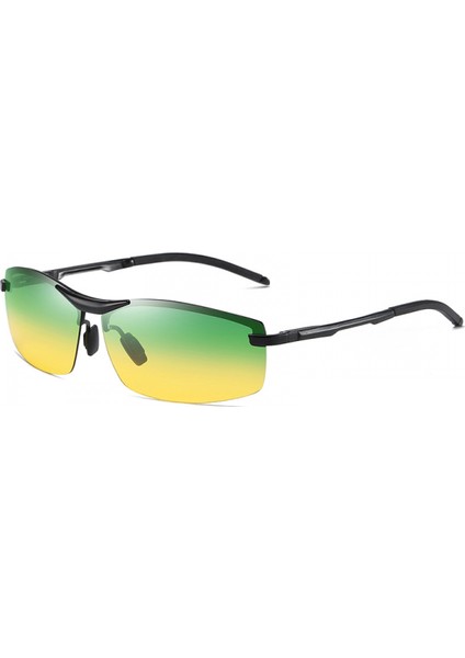 Polarize Güneş Gözlüğü Erkek ve Kadın, UV400 Koruma ve Parlama Önleyici Retro Kare Mat Siyah Aynalı Çerçeve Sürüş (Yurt Dışından)