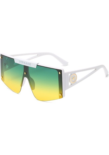 Büyük Boy Kare Düz Üst Kalkan Güneş Gözlüğü Tek Parça Çerçevesiz Şık Kadın Erkek Tonları (Yurt Dışından)