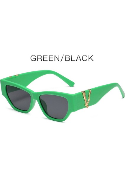 Retro Kedi Gözü Güneş Gözlüğü Kadın ve Erkek Vintage Küçük Kare Güneş Gözlükleri Uv Koruma Glasse (Yurt Dışından)