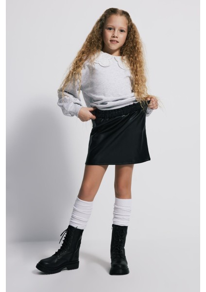 (Kids Girl) Deri Efektli Mini Etek fiyatları