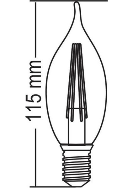 4 Watt E14 Şeffaf Kıvrık Rustik Ampul - 7 Adet