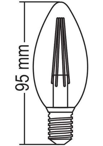 4 Watt E14 Şeffaf Mum Rustik Ampul - 7 Adet