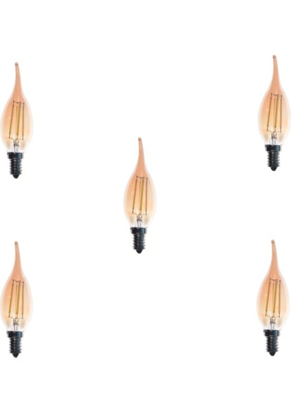 4 Watt E14 Kıvrık Rustik Ampul - 5 Adet