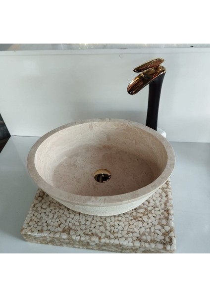 Traverten Dışı Mucartalı Elips Lavabo