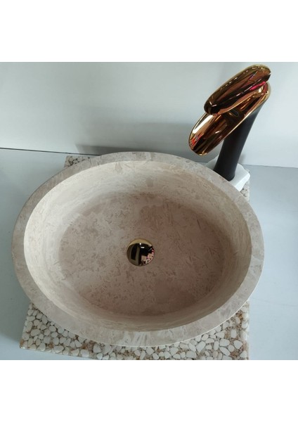 Traverten Dışı Mucartalı Elips Lavabo
