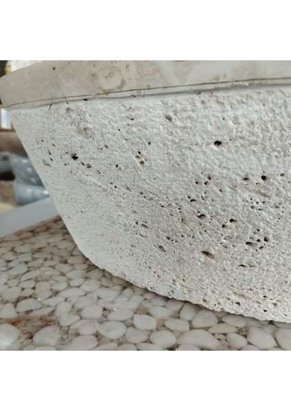 Traverten Dışı Mucartalı Elips Lavabo
