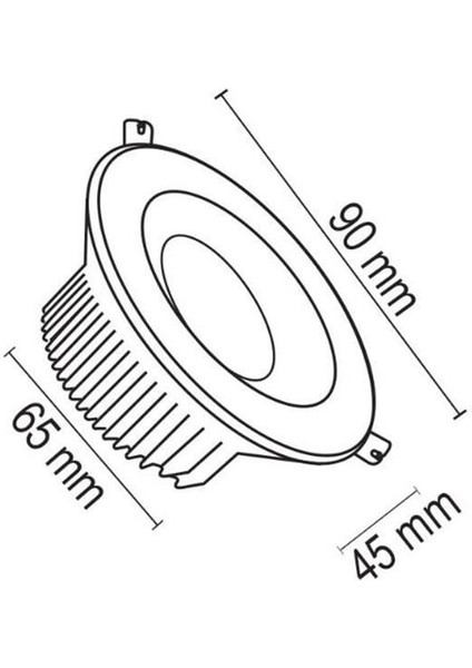 5 Watt Siyah Kasa Dekoratif Downlight - 5 Adet