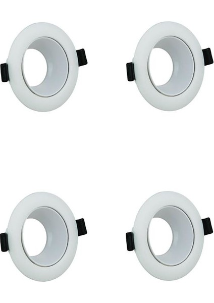 Beyaz-Beyaz Pc Dekoratif Spot Kasa - 4 Adet