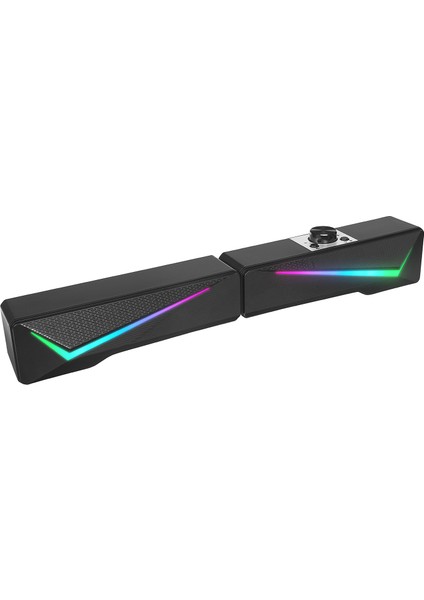 MD-S157 2.0 10W Rgb Ledli Oyuncu Siyah USB Soundbar 2.0 Speaker