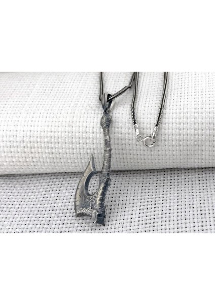 Viking Iskandinav Savaşcı Baltası Üç Boyutlu 925 Ayar Gümüş Kolye modelleri