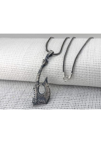 Viking Iskandinav Savaşcı Baltası Üç Boyutlu 925 Ayar Gümüş Kolye fırsatları
