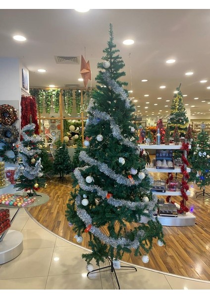 Yılbaşı Çam Ağacı Süsü Gümüş Renk 2 Metre modelleri