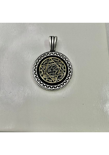 Erkek 925 Ayar Hz Süleyman Mührü Plaka Kolye Ucu