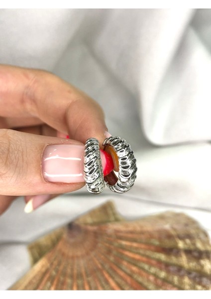 Kadın Gümüş Halka Küpe