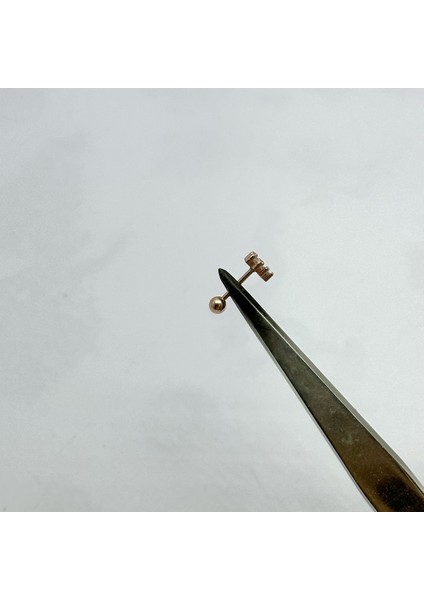 Kadın Tek Taş Gümüş Tragus Piercing Gümüş Kıkırdak Küpe