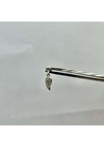 Kadın Gümüş Melek Kanadı Sallantılı Tragus Piercing Gümüş Kıkırdak Küpe