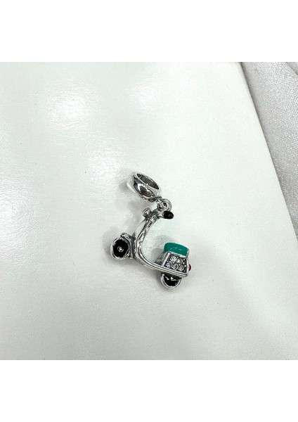 Scoteer Motosiklet Gümüş Charm Pando Ra Charm