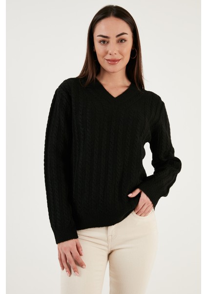 Regular Fit V Yaka Kazak Bayan Kazak 23K0668K1 modelleri