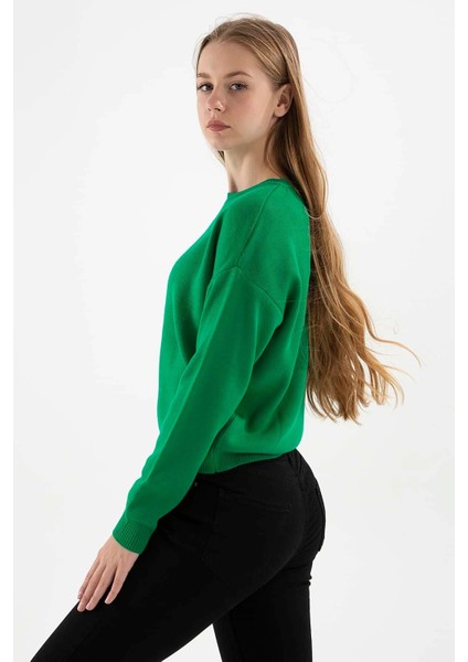 Regular Fit Bisiklet Yaka Kazak Bayan Kazak 23K0166K1 fiyatları