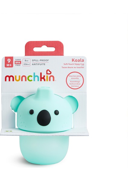 Yumuşak Uçlu Dökülmez Damlatmaz Alıştırma Bardağı 9 Ay, 236ml, Koala