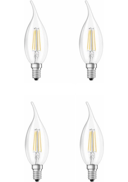 LED Filament Rustik Ampul 6W Amber Işık - 4 Adet