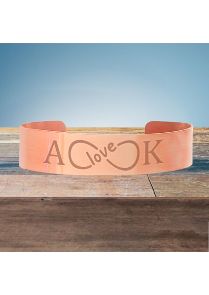 Kişiye Özel Yazılı Forever Love Saf Bakır Bilezik