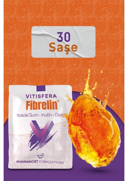 Fibrelin Akasya Gum İnülin Dirençli Dekstrin İçeren Prebiyotik Kompleks 30 Saşe