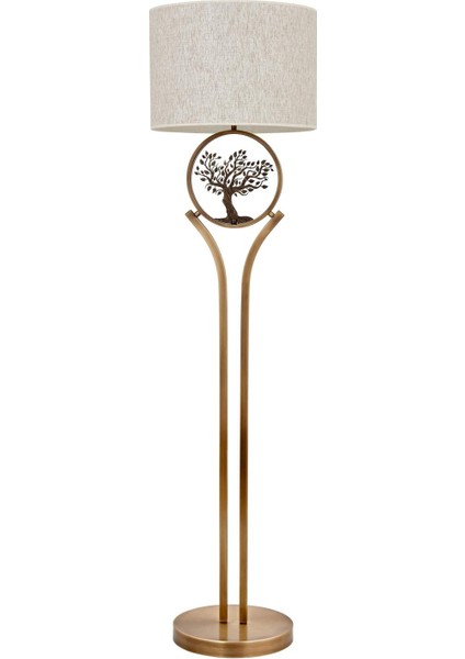 Avonnı Eskitme Kaplama Lambader E27 Metal Kumaş 45CM