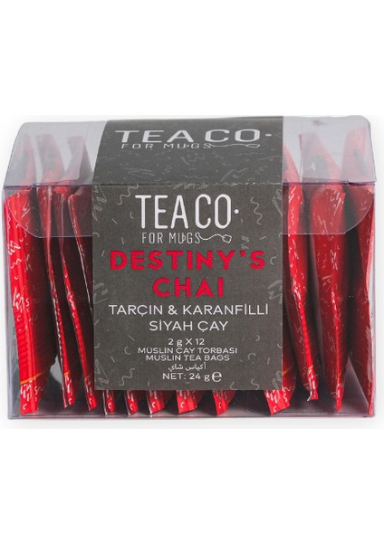 Destiny's Chai - Tarçın ve Karanfilli Siyah Çay Müslin Çay Poşeti