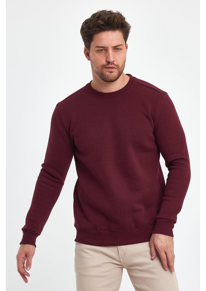 - Erkek Bordo 3 Iplik Şardonlu Sweatshirt modelleri