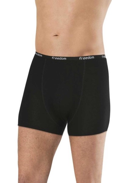 Erkek Bambu Boxer Freedom Yazılı Lastikli