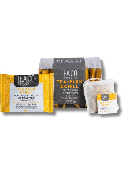Tea+Flex Chill - Papatyalı Bitki Çayı Müslin Çay Poşeti