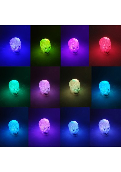 Renk Değiştiren Işıklı Pilli El Yapımı Küçük Kuru Kafa (7 cm x 6 Cm) 1 Adet fiyatları