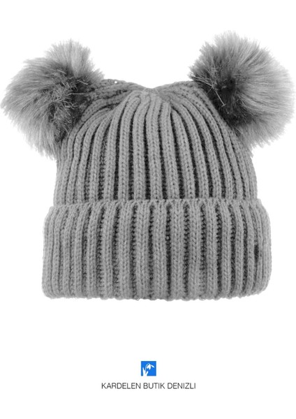 Çift Ponponlu Kaliteli Kadın Bere