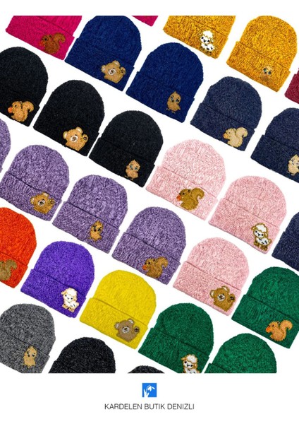 Kız ve Erkek Çocuk Sevimli Hayvan Nakışlı Çocuk Bere fırsatları