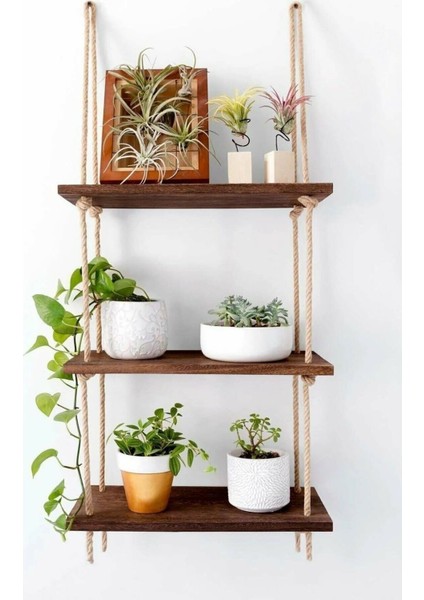 Dekoratif Tasarım El Yapımı 3 Lü Ahşap Raf Kitaplık Saksılık Aksesuar Rafı fiyatları