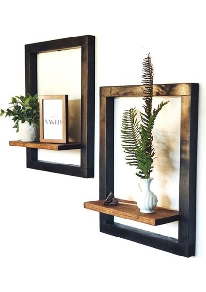 Ahşap Çerçeve Duvar Rafı 2 Adet fiyatları