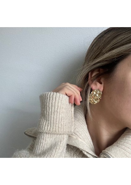 Gold Oval Ezme Küpe fiyatları