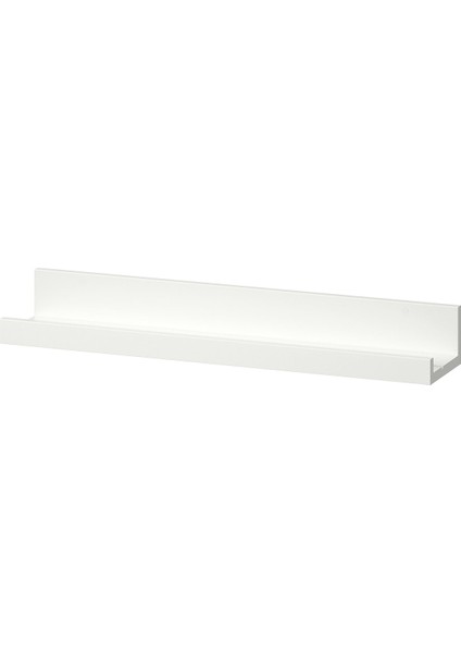 Ahşap Çerçeve Rafı 55X12 cm Duvar Rafı Kitaplık Çerçevelik Raf Beyaz Bir Adet