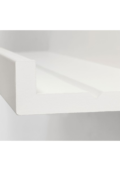 Ahşap Çerçeve Rafı 55X12 cm Duvar Rafı Kitaplık Çerçevelik Raf Beyaz Bir Adet