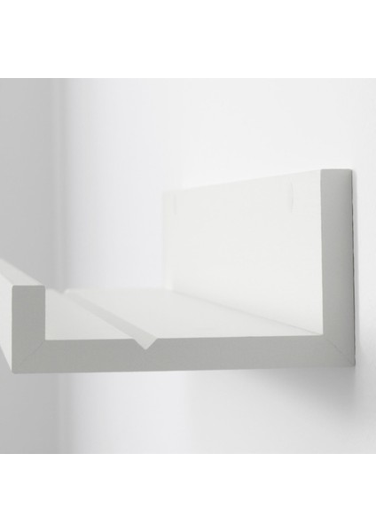 Ahşap Çerçeve Rafı 55X12 cm Duvar Rafı Kitaplık Çerçevelik Raf Beyaz Bir Adet