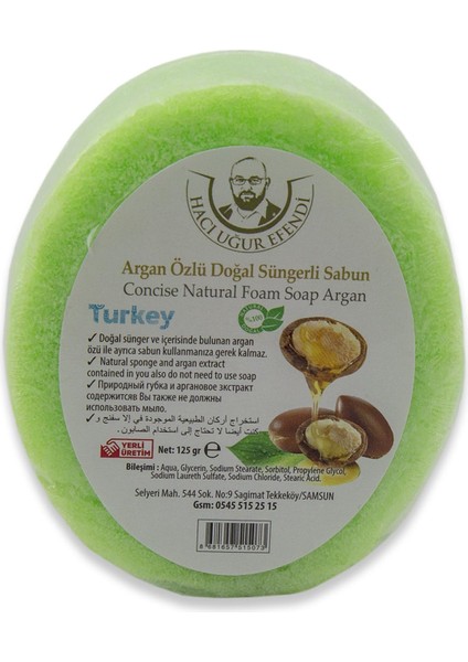 Argan Özlü Doğal Süngerli Sabun