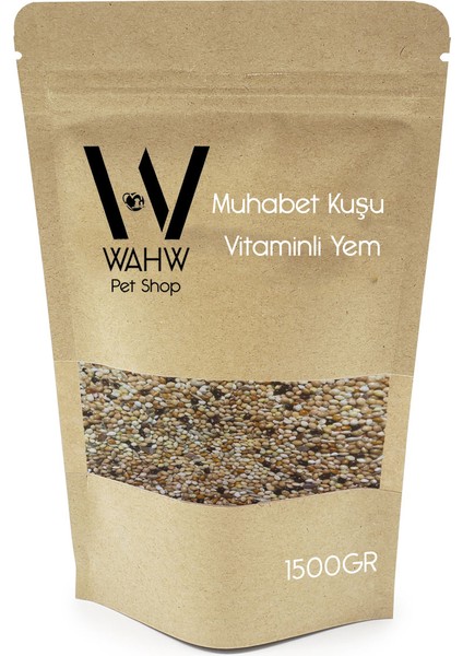 Naturel Çeşitlilikte Renkli Karışım Muhabbet Kuş Yemi - 1500GR