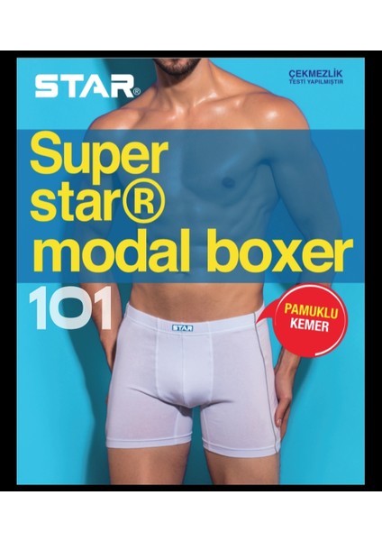 3 Lü Star Erkek Süpersoft Modal Biyeli Boxer