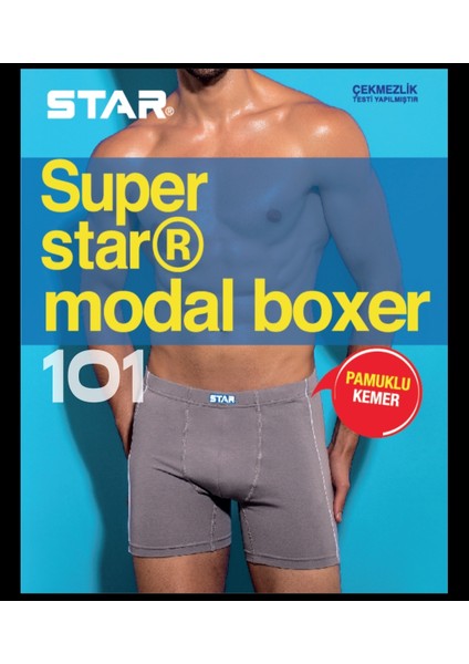 3 Lü Star Erkek Süpersoft Modal Biyeli Boxer