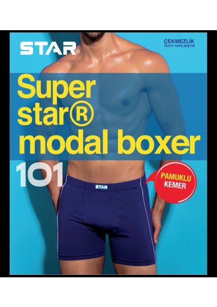 3 Lü Star Erkek Süpersoft Modal Biyeli Boxer