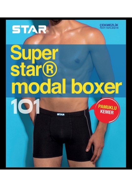 3 Lü Star Erkek Süpersoft Modal Biyeli Boxer