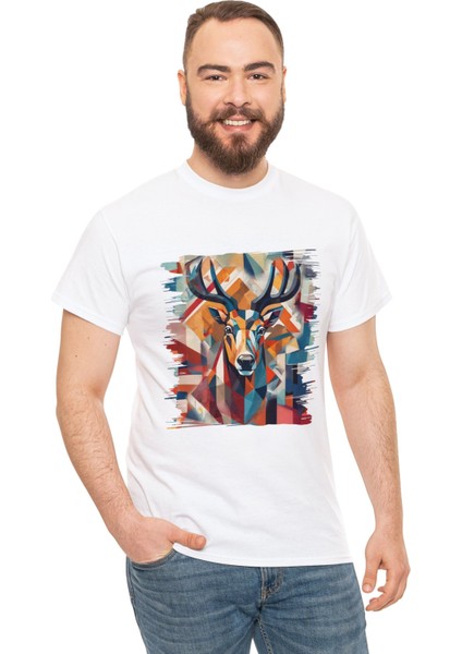 Geyik Tasarımlı Unisex T-Shirt