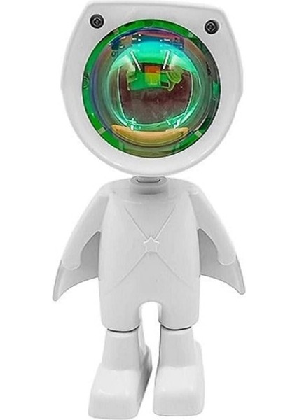 Dimlenebilir Beyaz Astronot Gün Batımı Efektli Lambası ,kumandanlı, USB Kablolu modelleri